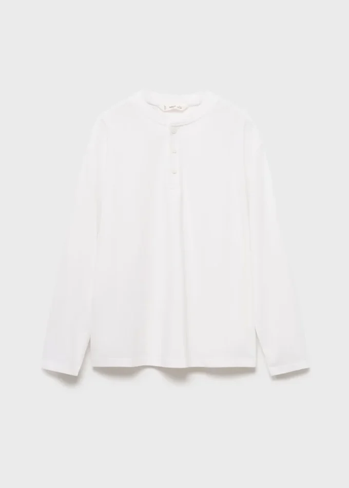 T-shirt in cotone con bottoni T-shirt in cotone con bottoni