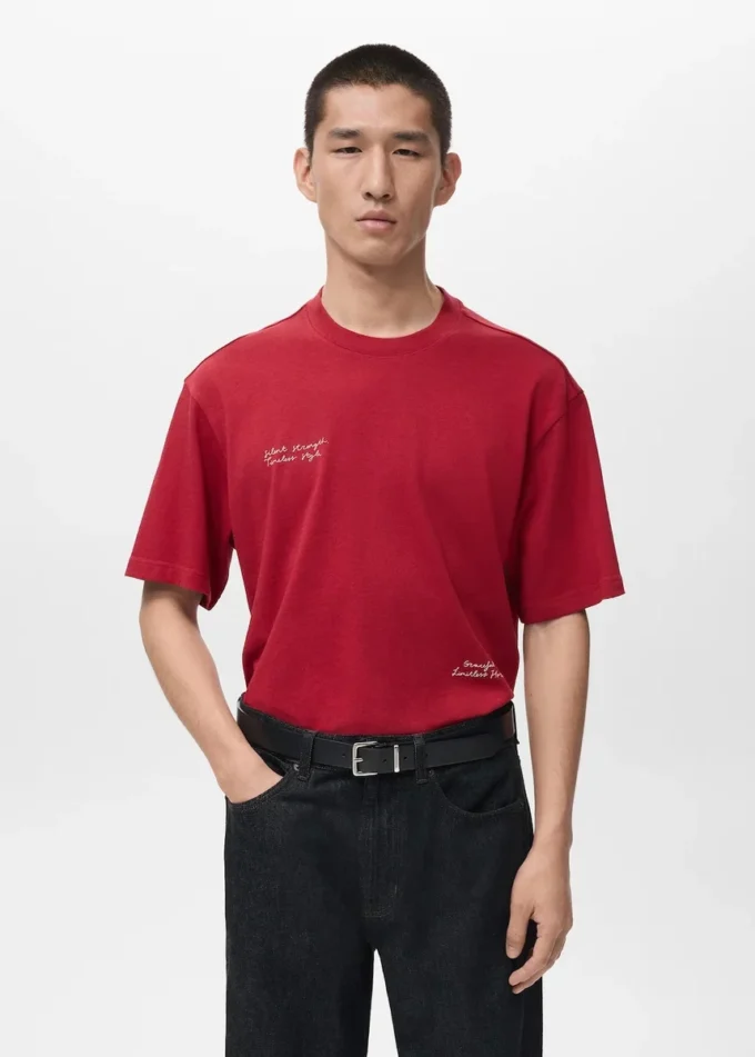 T-shirt in cotone con scritta