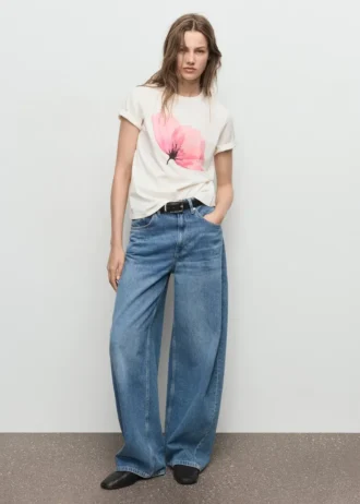 T-shirt in cotone con stampa floreale