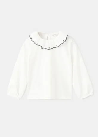 T-shirt in cotone con stelle ricamate