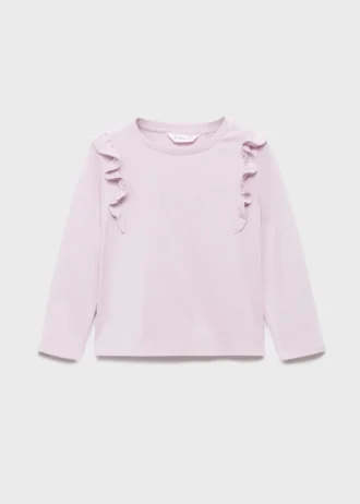 T-shirt in cotone con volant T-shirt in cotone con volant