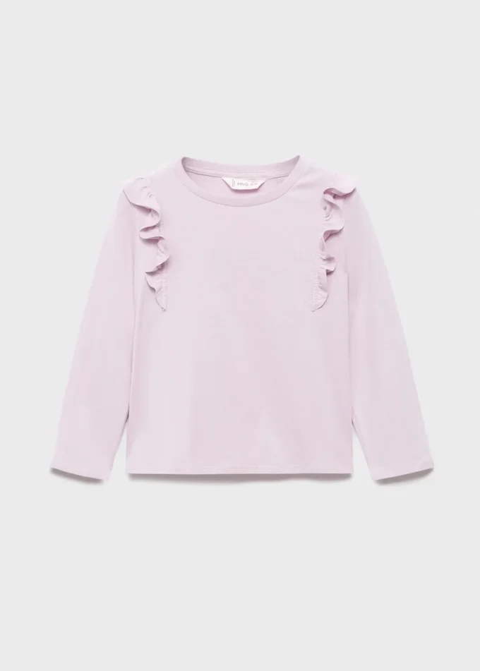 T-shirt in cotone con volant T-shirt in cotone con volant