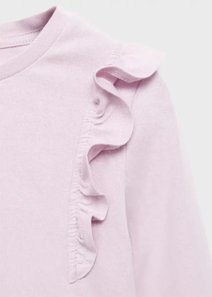 T-shirt in cotone con volant T-shirt in cotone con volant