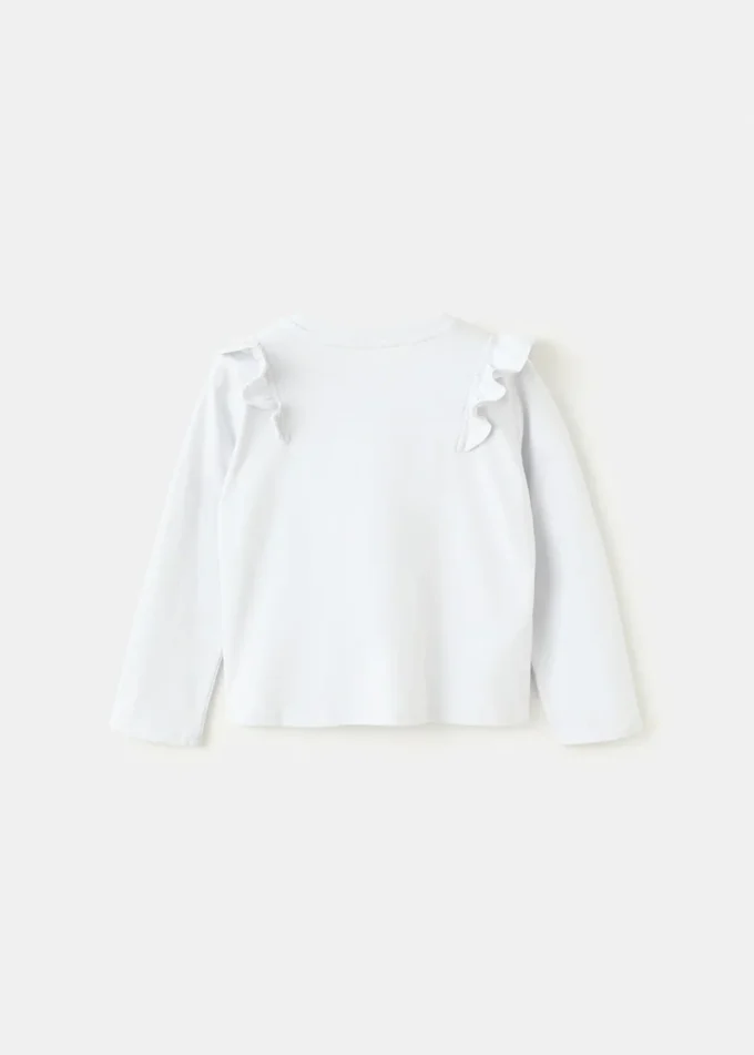 T-shirt in cotone con volant T-shirt in cotone con volant