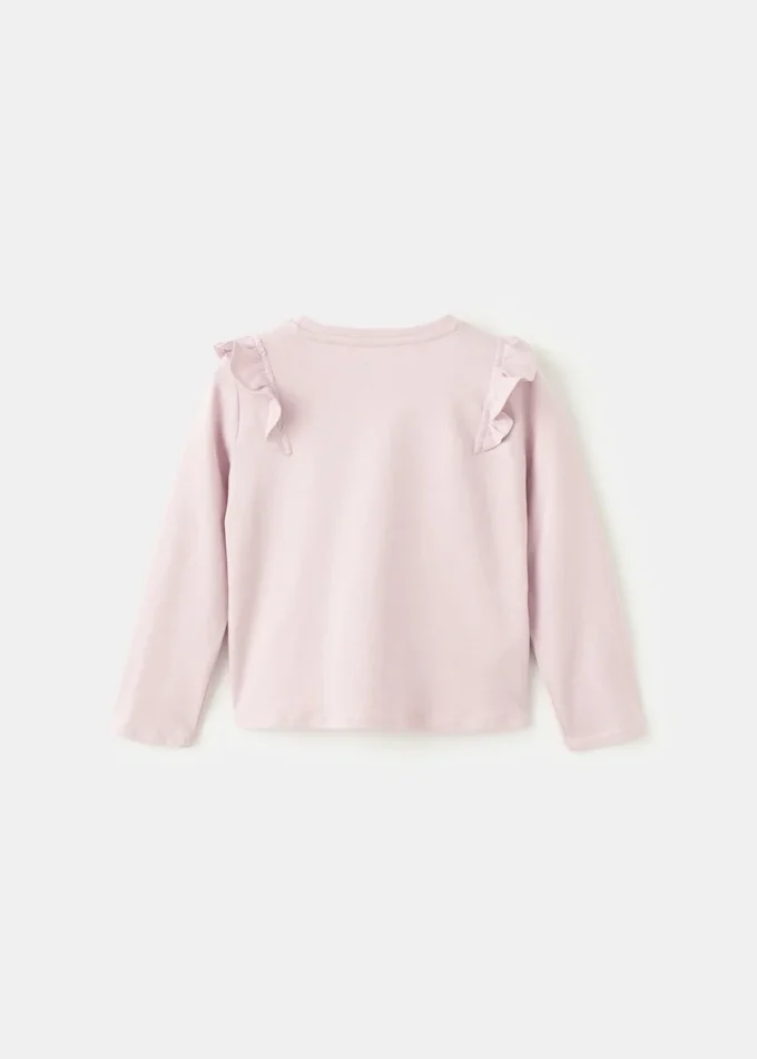 T-shirt in cotone con volant T-shirt in cotone con volant