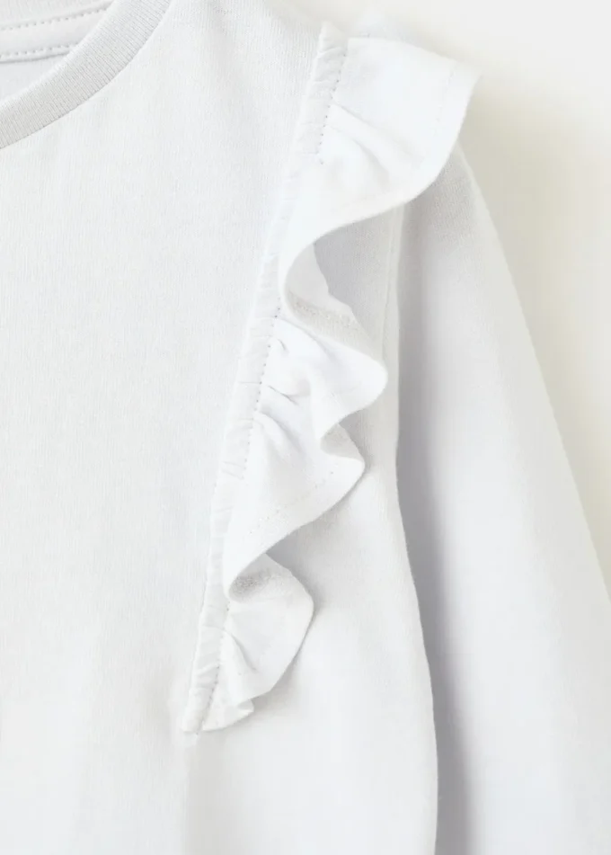 T-shirt in cotone con volant T-shirt in cotone con volant