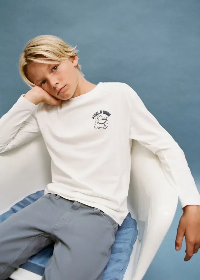 T-shirt in cotone goffrato T-shirt in cotone goffrato