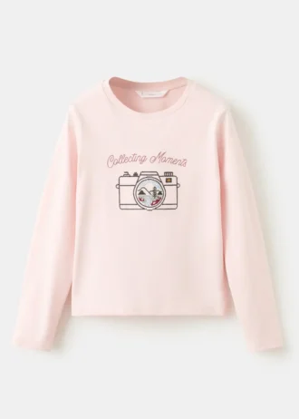 T-shirt in cotone ricamata