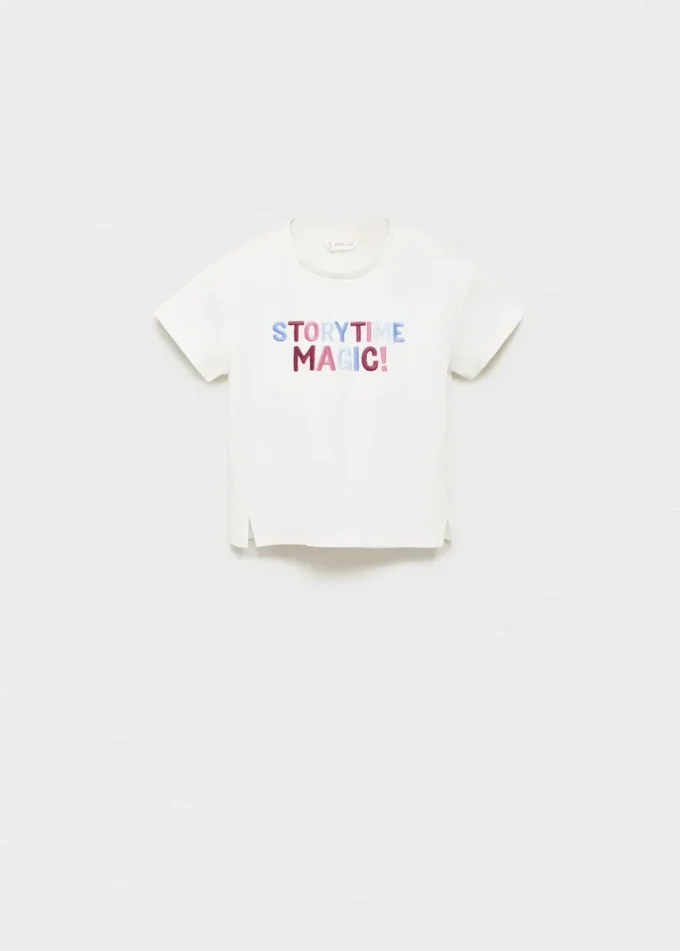 T-shirt in cotone ricamata