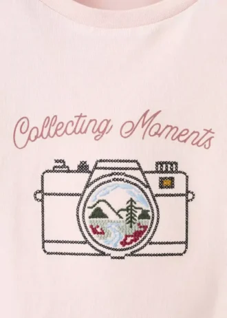 T-shirt in cotone ricamata