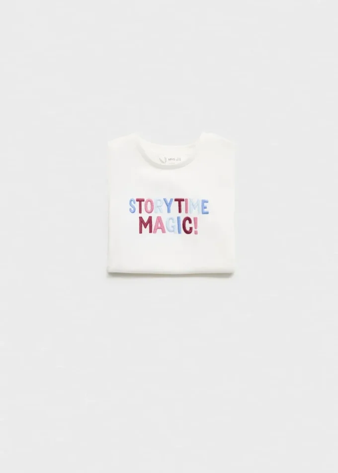 T-shirt in cotone ricamata