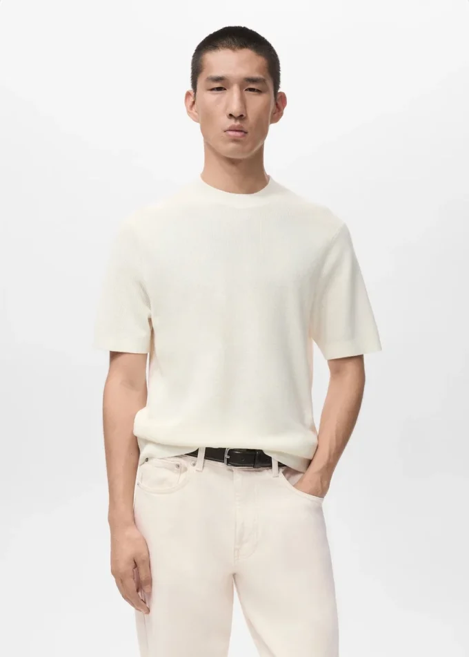 T-shirt in maglia di cotone T-shirt in maglia di cotone