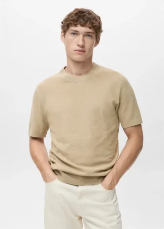 T-shirt in maglia fine di cotone T-shirt in maglia fine di cotone