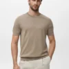 T-shirt in maglia fine di cotone T-shirt in maglia fine di cotone