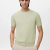 T-shirt in maglia fine di cotone T-shirt in maglia fine di cotone