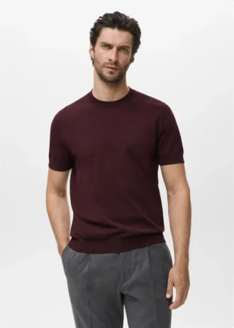 T-shirt in maglia fine di cotone