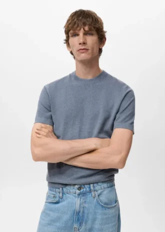 T-shirt in maglia fine di cotone