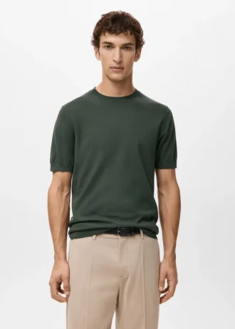 T-shirt in maglia fine di cotone T-shirt in maglia fine di cotone
