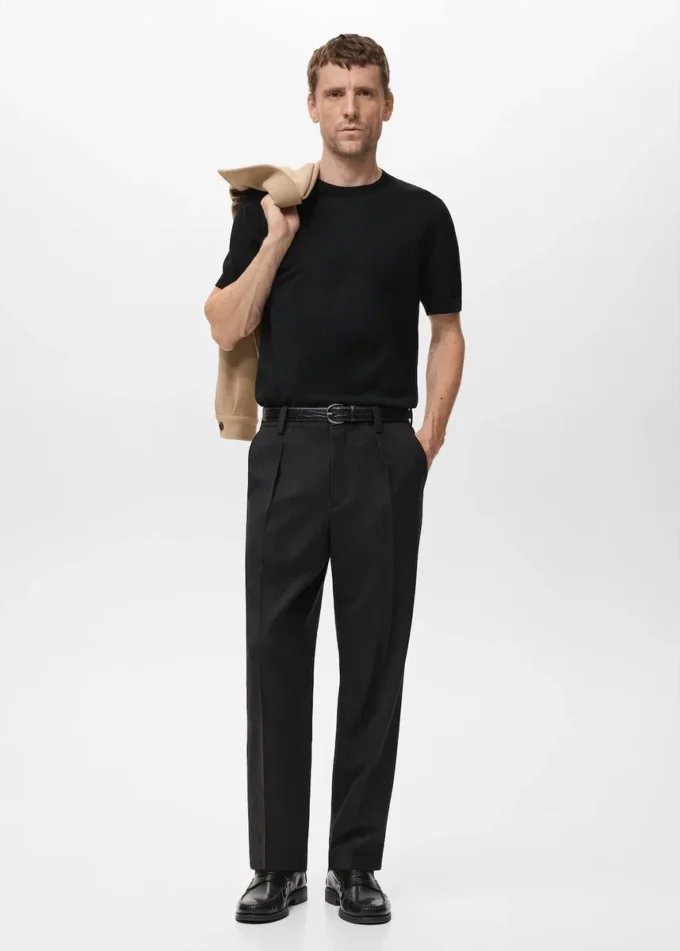 T-shirt in maglia fine di cotone T-shirt in maglia fine di cotone