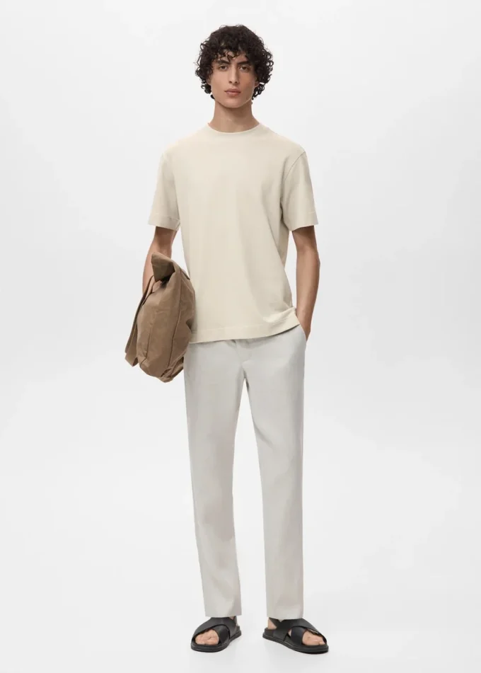 T-shirt in maglia fine di cotone T-shirt in maglia fine di cotone