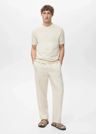 T-shirt in maglia fine di cotone T-shirt in maglia fine di cotone