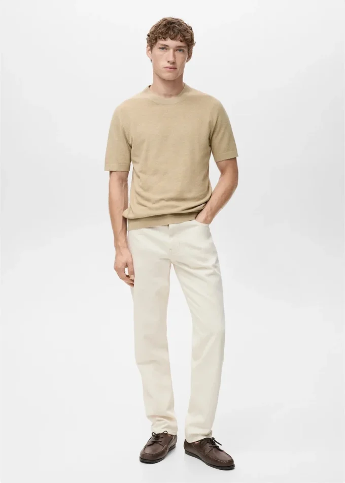 T-shirt in maglia fine di cotone T-shirt in maglia fine di cotone