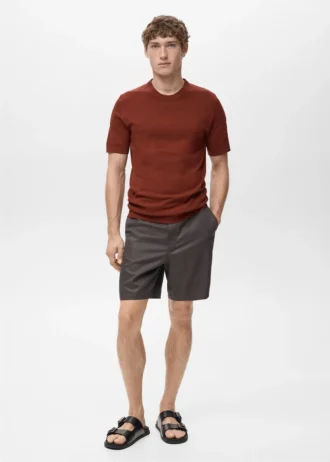 T-shirt in maglia fine di cotone T-shirt in maglia fine di cotone