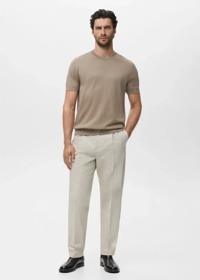 T-shirt in maglia fine di cotone T-shirt in maglia fine di cotone