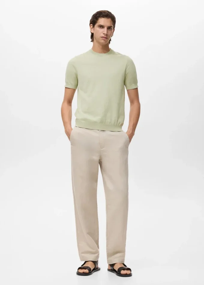 T-shirt in maglia fine di cotone T-shirt in maglia fine di cotone