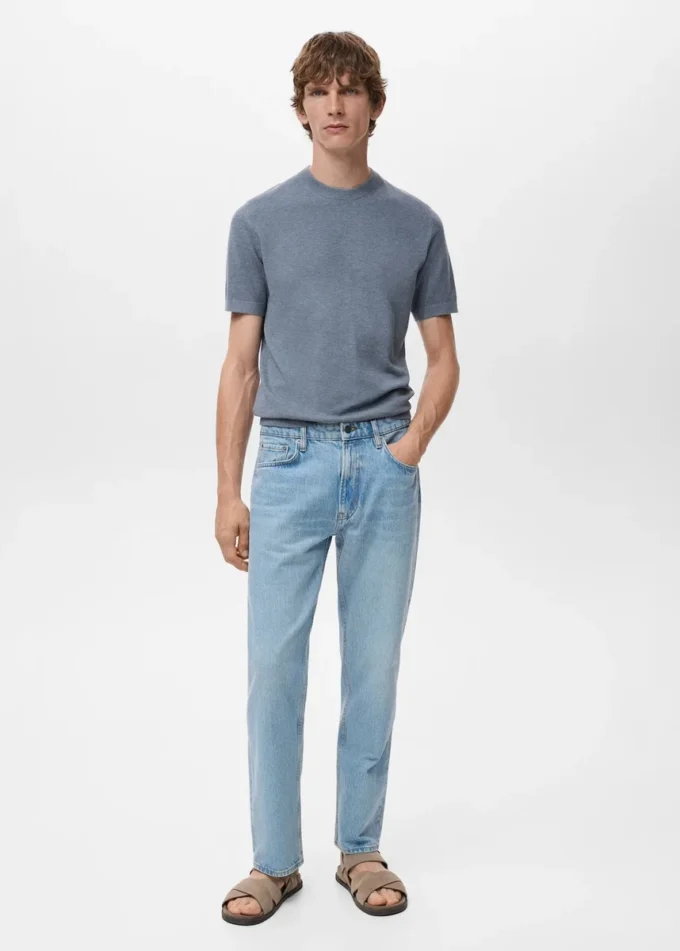 T-shirt in maglia fine di cotone T-shirt in maglia fine di cotone