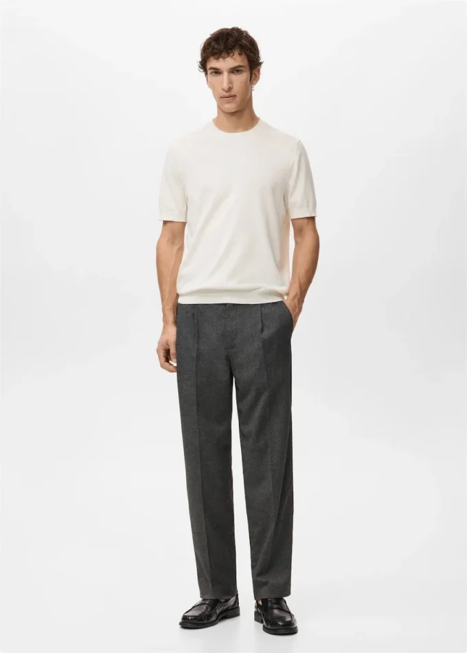 T-shirt in maglia fine di cotone T-shirt in maglia fine di cotone