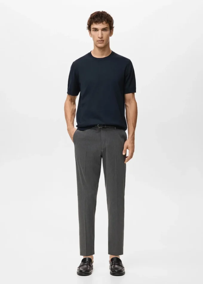 T-shirt in maglia fine di cotone T-shirt in maglia fine di cotone