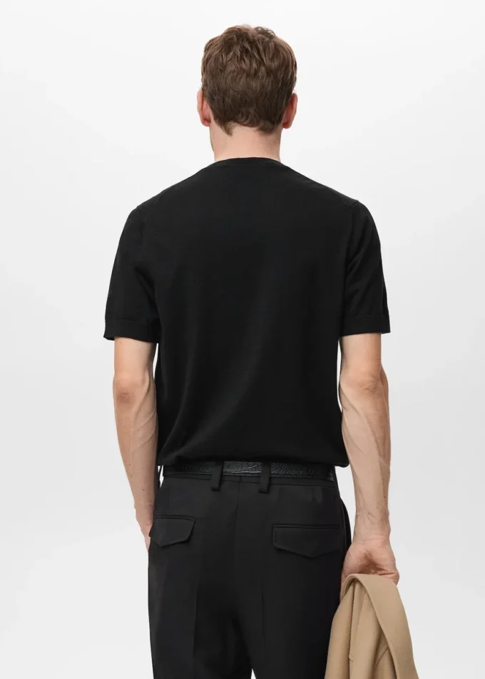 T-shirt in maglia fine di cotone T-shirt in maglia fine di cotone