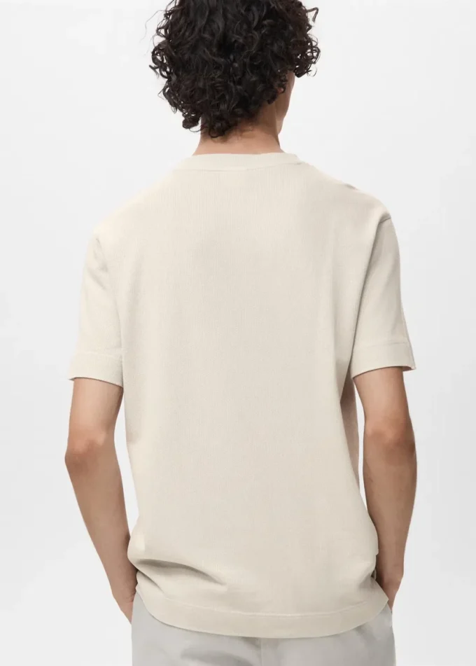 T-shirt in maglia fine di cotone T-shirt in maglia fine di cotone