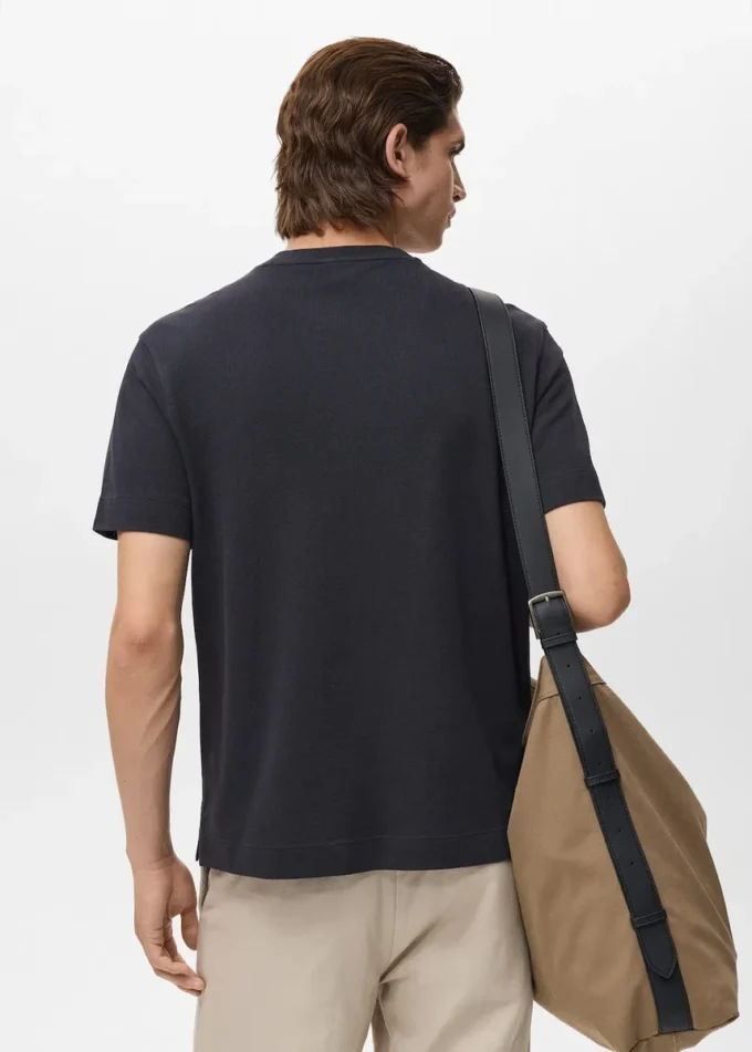 T-shirt in maglia fine di cotone T-shirt in maglia fine di cotone