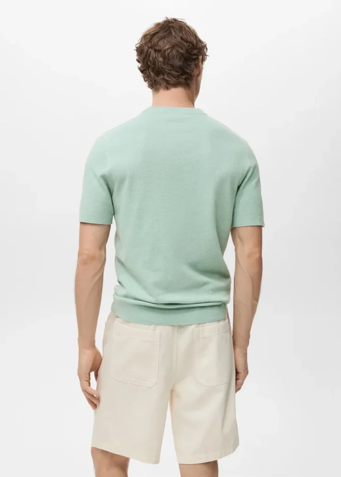 T-shirt in maglia fine di cotone T-shirt in maglia fine di cotone