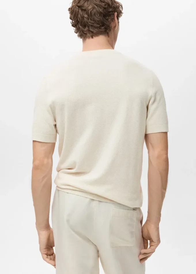 T-shirt in maglia fine di cotone T-shirt in maglia fine di cotone