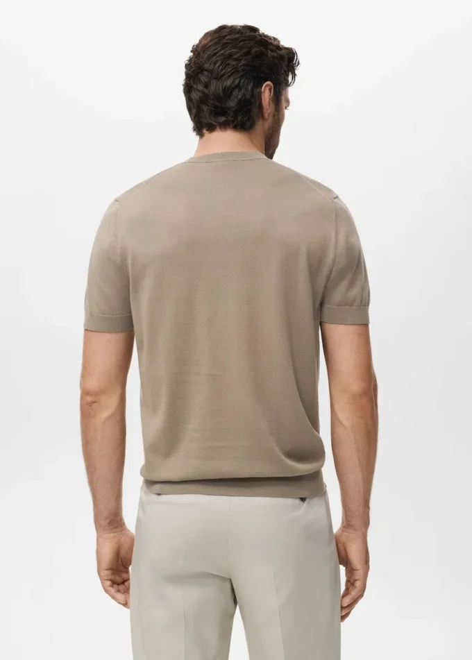 T-shirt in maglia fine di cotone T-shirt in maglia fine di cotone