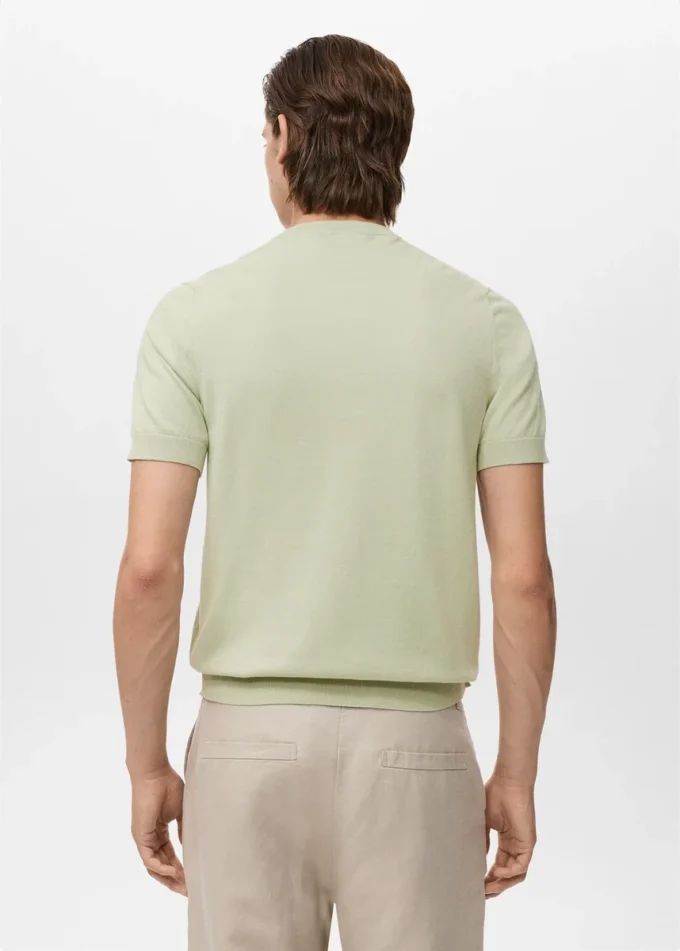 T-shirt in maglia fine di cotone T-shirt in maglia fine di cotone