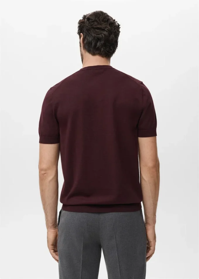 T-shirt in maglia fine di cotone T-shirt in maglia fine di cotone