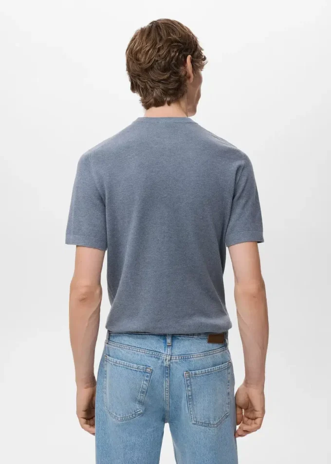 T-shirt in maglia fine di cotone T-shirt in maglia fine di cotone