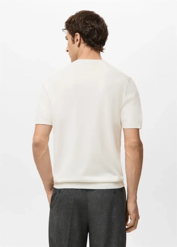 T-shirt in maglia fine di cotone T-shirt in maglia fine di cotone