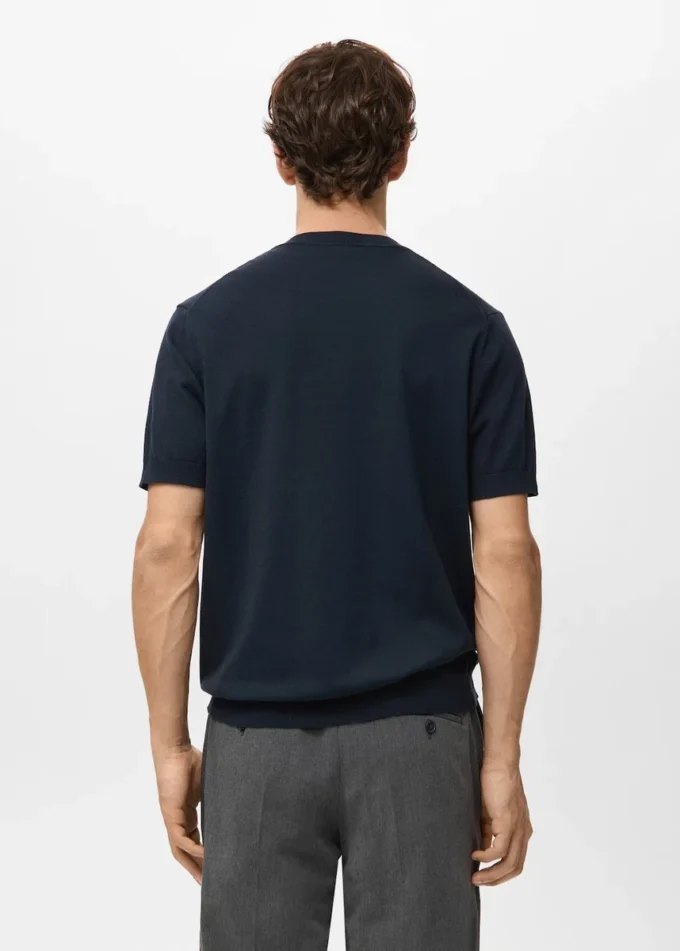 T-shirt in maglia fine di cotone T-shirt in maglia fine di cotone