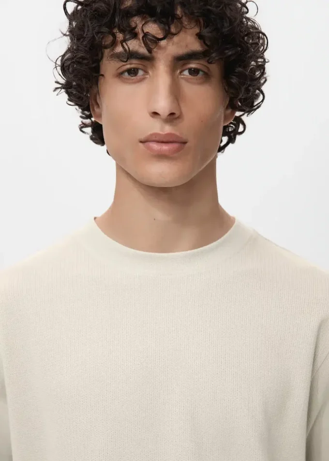 T-shirt in maglia fine di cotone T-shirt in maglia fine di cotone