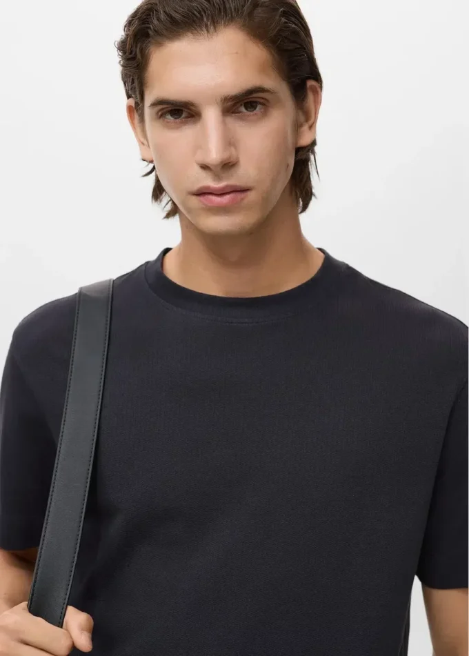 T-shirt in maglia fine di cotone T-shirt in maglia fine di cotone