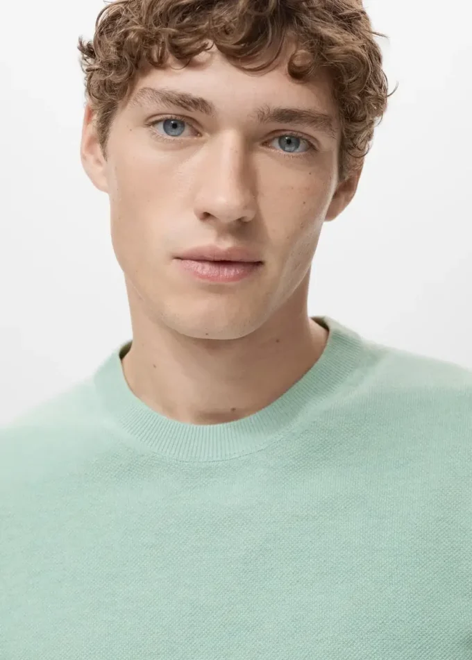 T-shirt in maglia fine di cotone T-shirt in maglia fine di cotone