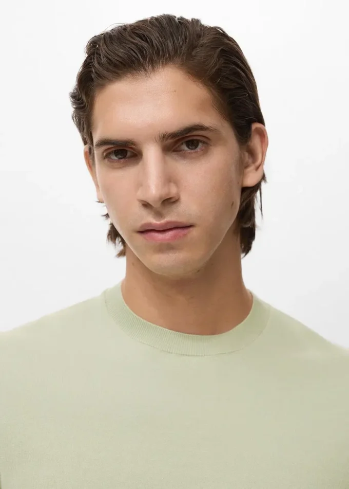 T-shirt in maglia fine di cotone T-shirt in maglia fine di cotone