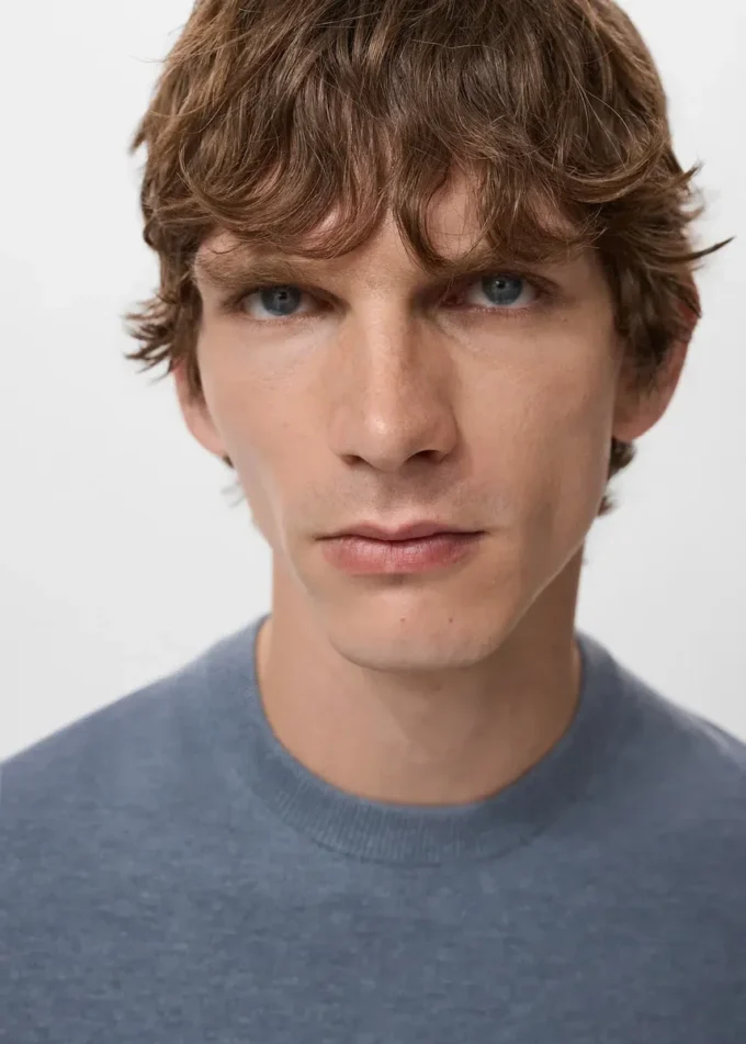 T-shirt in maglia fine di cotone T-shirt in maglia fine di cotone