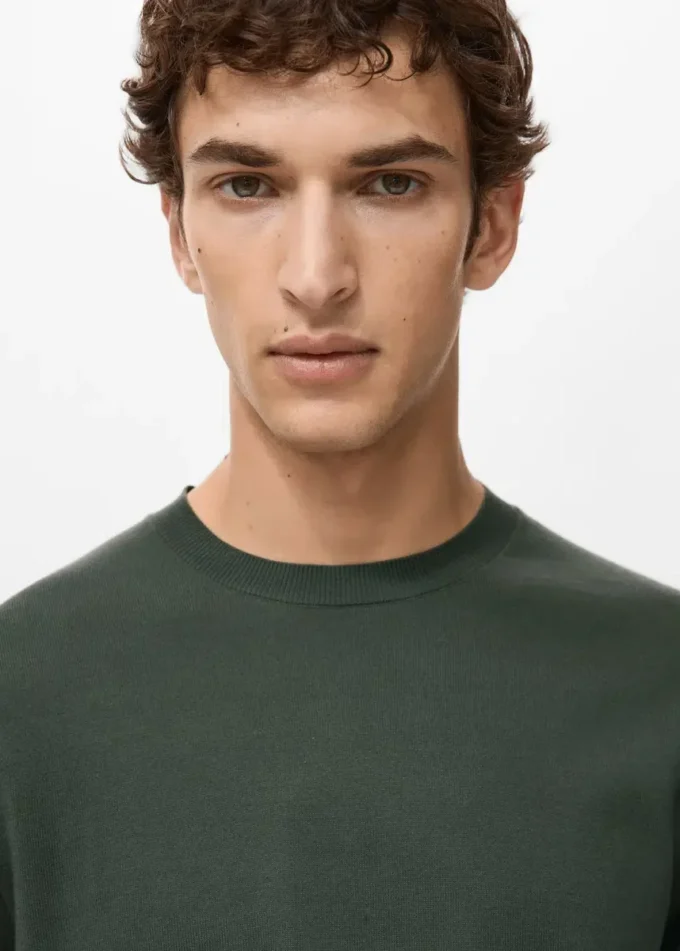 T-shirt in maglia fine di cotone T-shirt in maglia fine di cotone