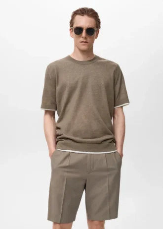 T-shirt in misto cotone a contrasto T-shirt in misto cotone a contrasto